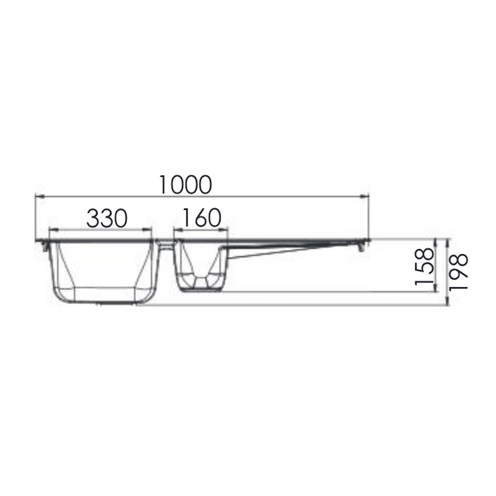 Liquida AR15BL 1.5 Bowl Composite Reversible Inset Black Kitchen Sink With Waste